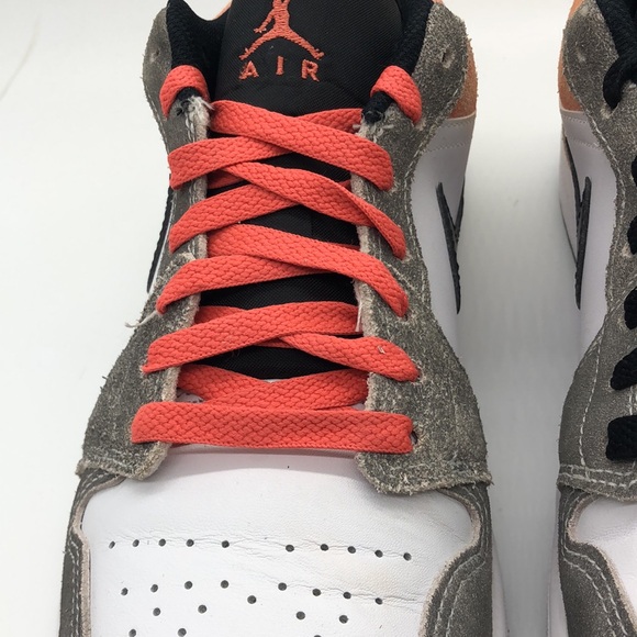 USED Men’s Nike Air Jordan 1 Low SE 'Flight Club' Black Ember DX4334-008 No Box - Picture 6 of 7